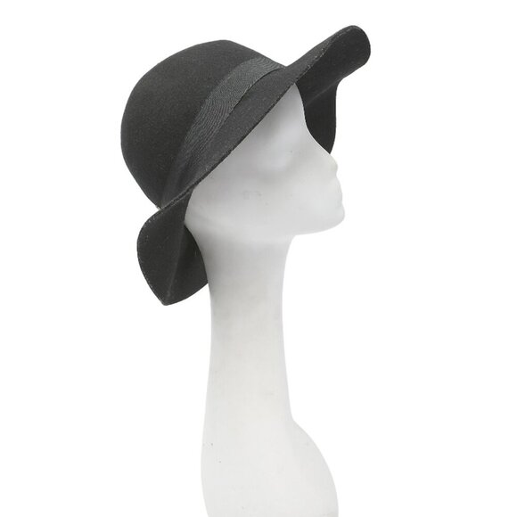 Roots Felted Wool Wide Brim Hat Roots Floppy Black Festival Boho Summer Concert - Picture 2 of 11